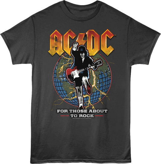 For Those About To Rock Globe ACDC T-Shirt