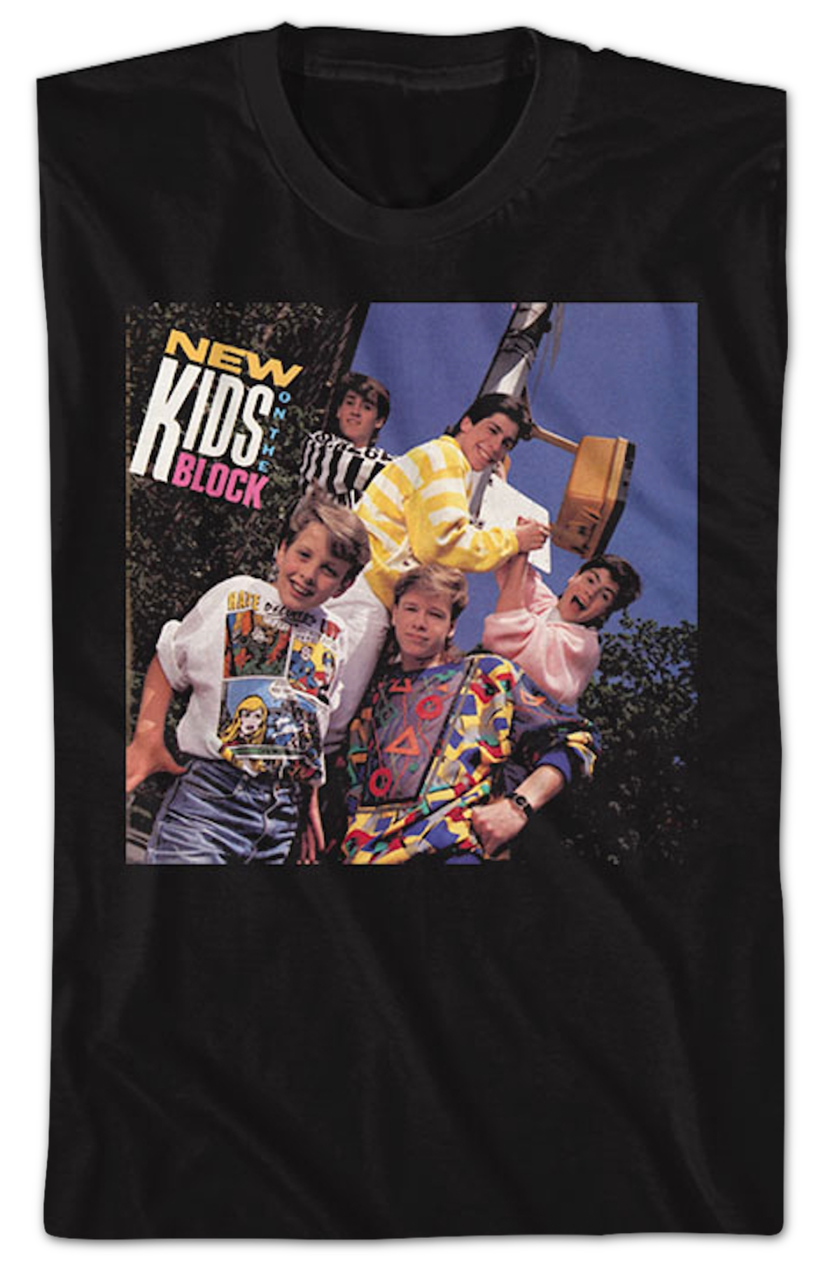 Front & Back Debut Album New Kids On The Block T-Shirt