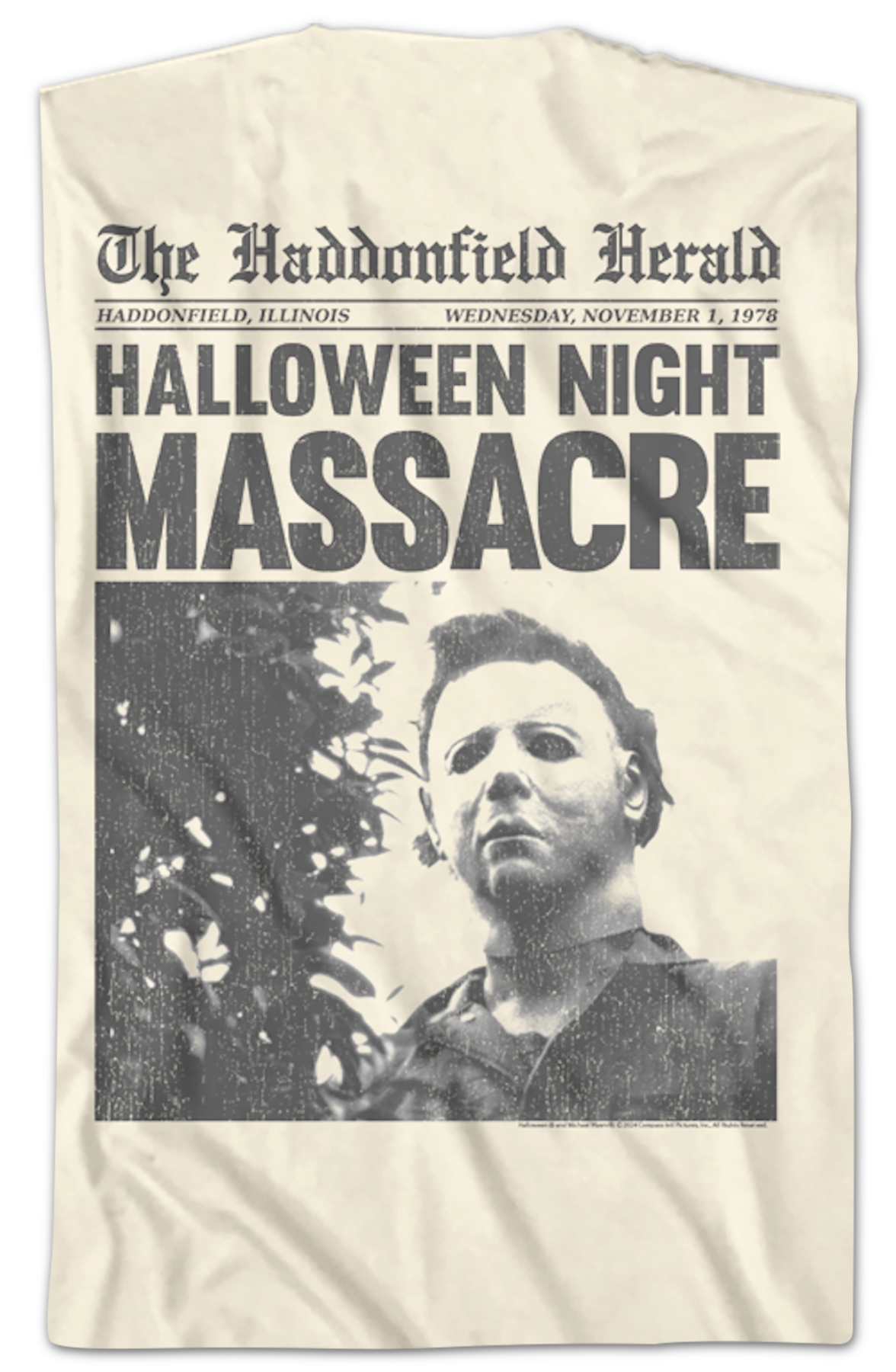 Front & Back Michael Myers Headline Halloween T-Shirt