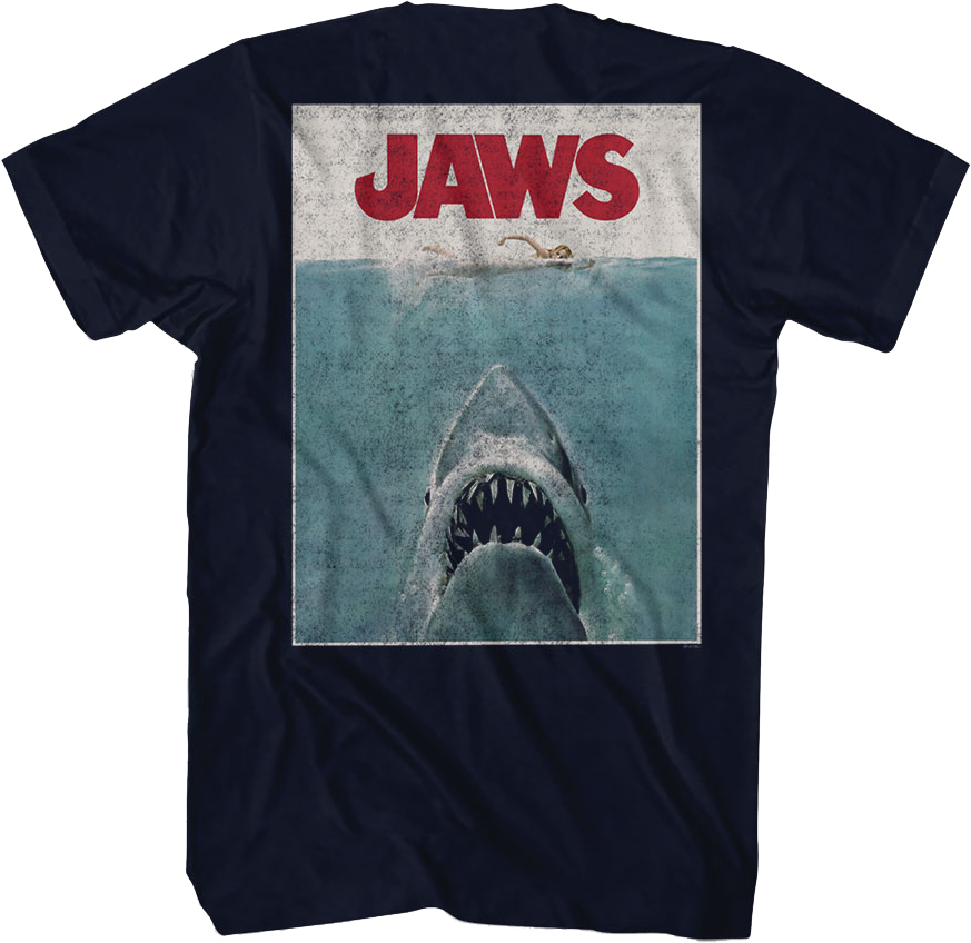 Front & Back Movie Poster Jaws T-Shirt