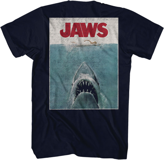 Front & Back Movie Poster Jaws T-Shirt