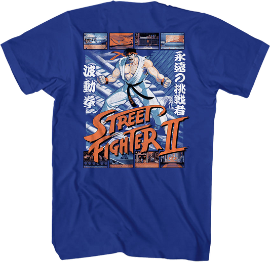 Front & Back Ryu Fight Scenes Street Fighter II T-Shirt