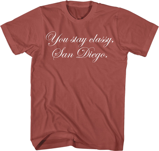 Front & Back You Stay Classy San Diego Anchorman T-Shirt