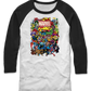 Greatest Characters Collage Marvel Comics Raglan Baseball Shirt