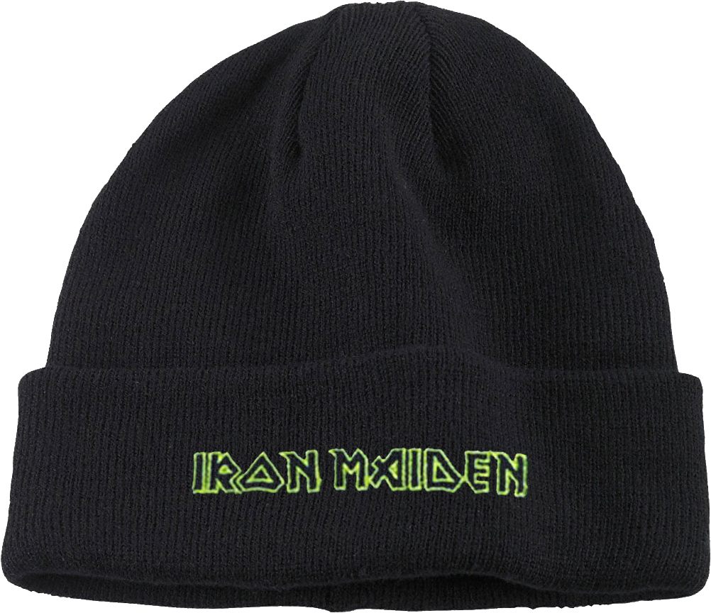 Green Logo Iron Maiden Cuff Beanie