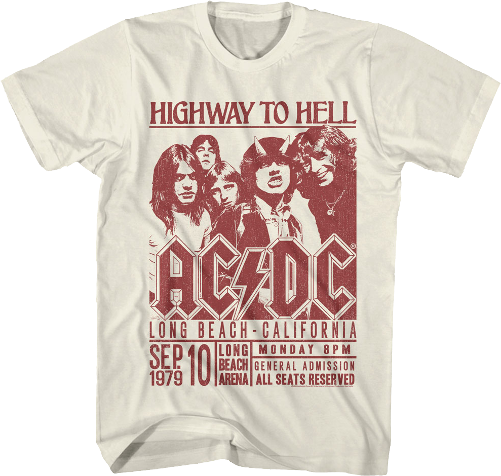 Highway To Hell Long Beach Poster ACDC T-Shirt
