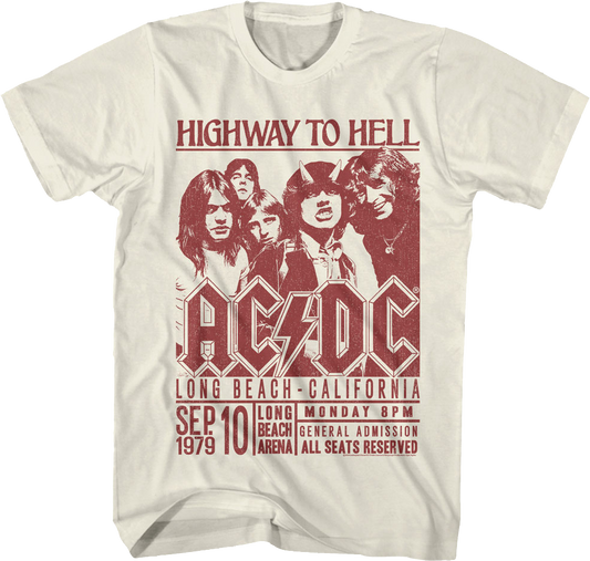 Highway To Hell Long Beach Poster ACDC T-Shirt