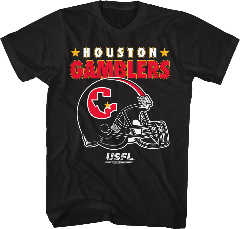 Houston Gamblers Logo & Helmet USFL T-Shirt