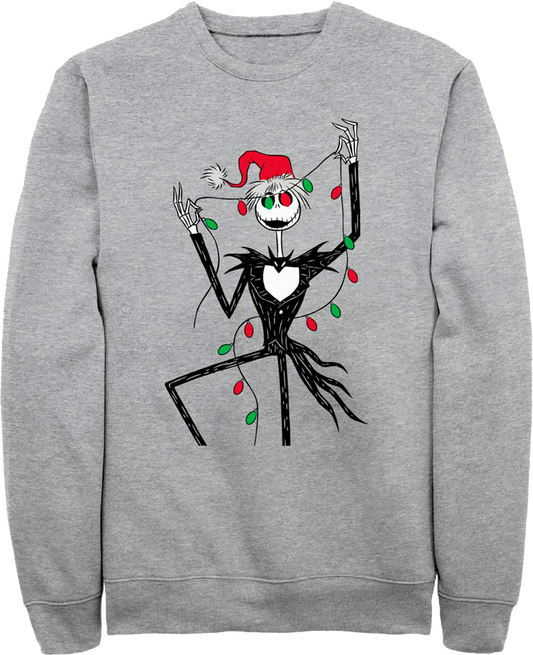 Jack Skellington Lights Nightmare Before Christmas Sweatshirt