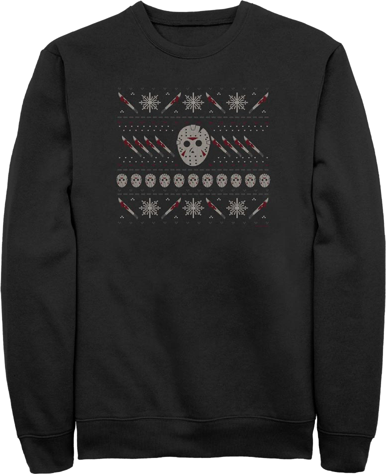 Jason Faux Ugly Christmas Sweater Friday the 13th Sweatshirt