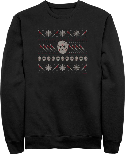 Jason Faux Ugly Christmas Sweater Friday the 13th Sweatshirt