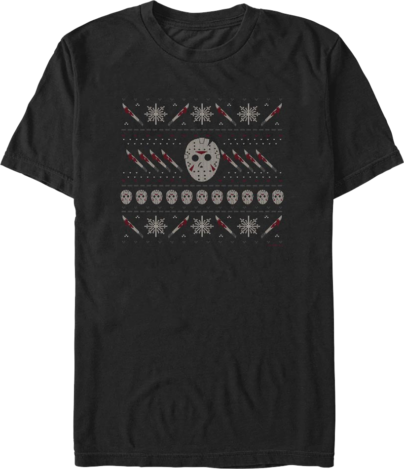 Jason Faux Ugly Christmas Sweater Friday the 13th T-Shirt