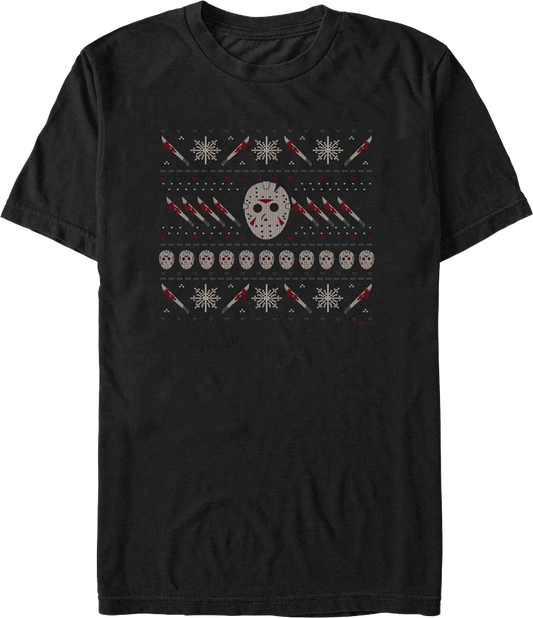 Jason Faux Ugly Christmas Sweater Friday the 13th T-Shirt