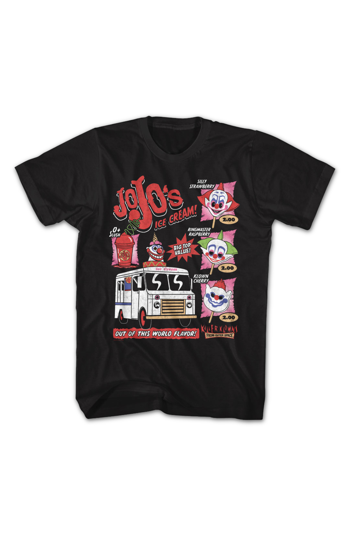 Jojo's Ice Cream Flavors Killer Klowns From Outer Space T-Shirt