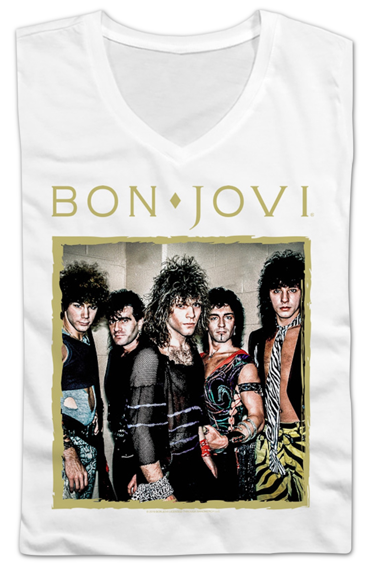 Ladies Band Photo Bon Jovi V-Neck Shirt