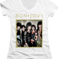 Ladies Band Photo Bon Jovi V-Neck Shirt