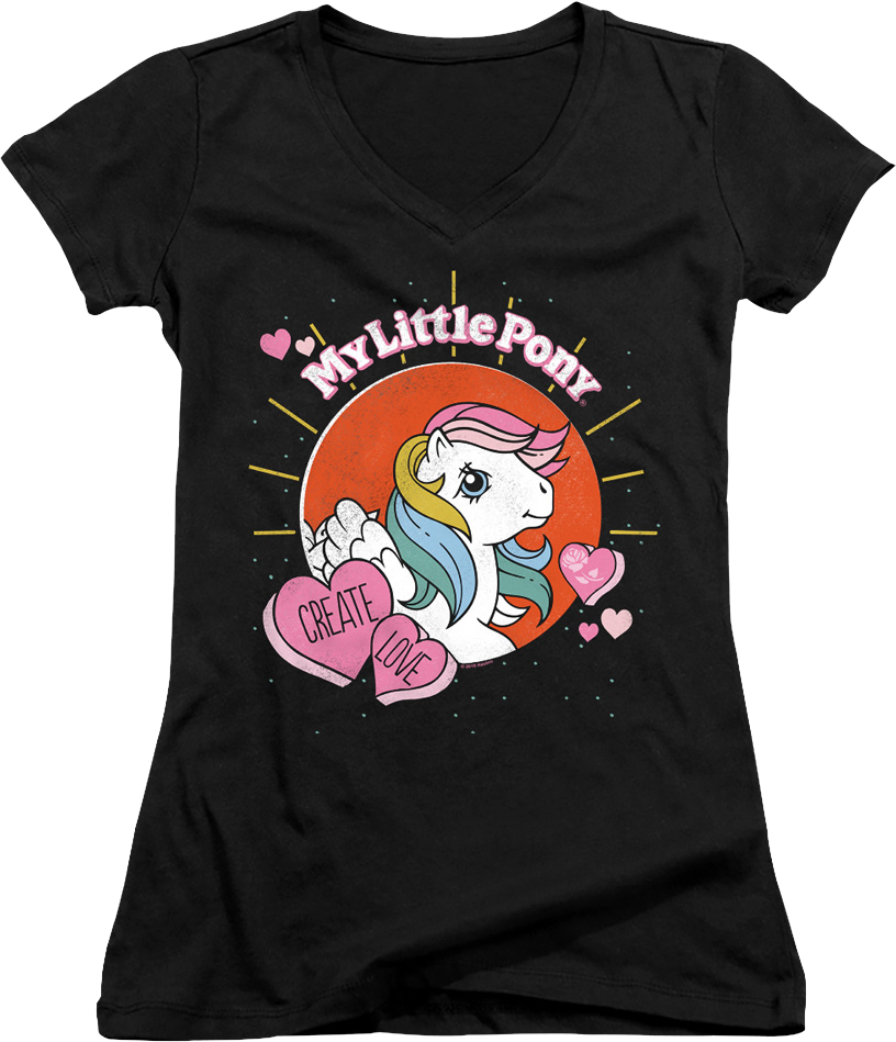 Ladies Create Love My Little Pony V-Neck Shirt