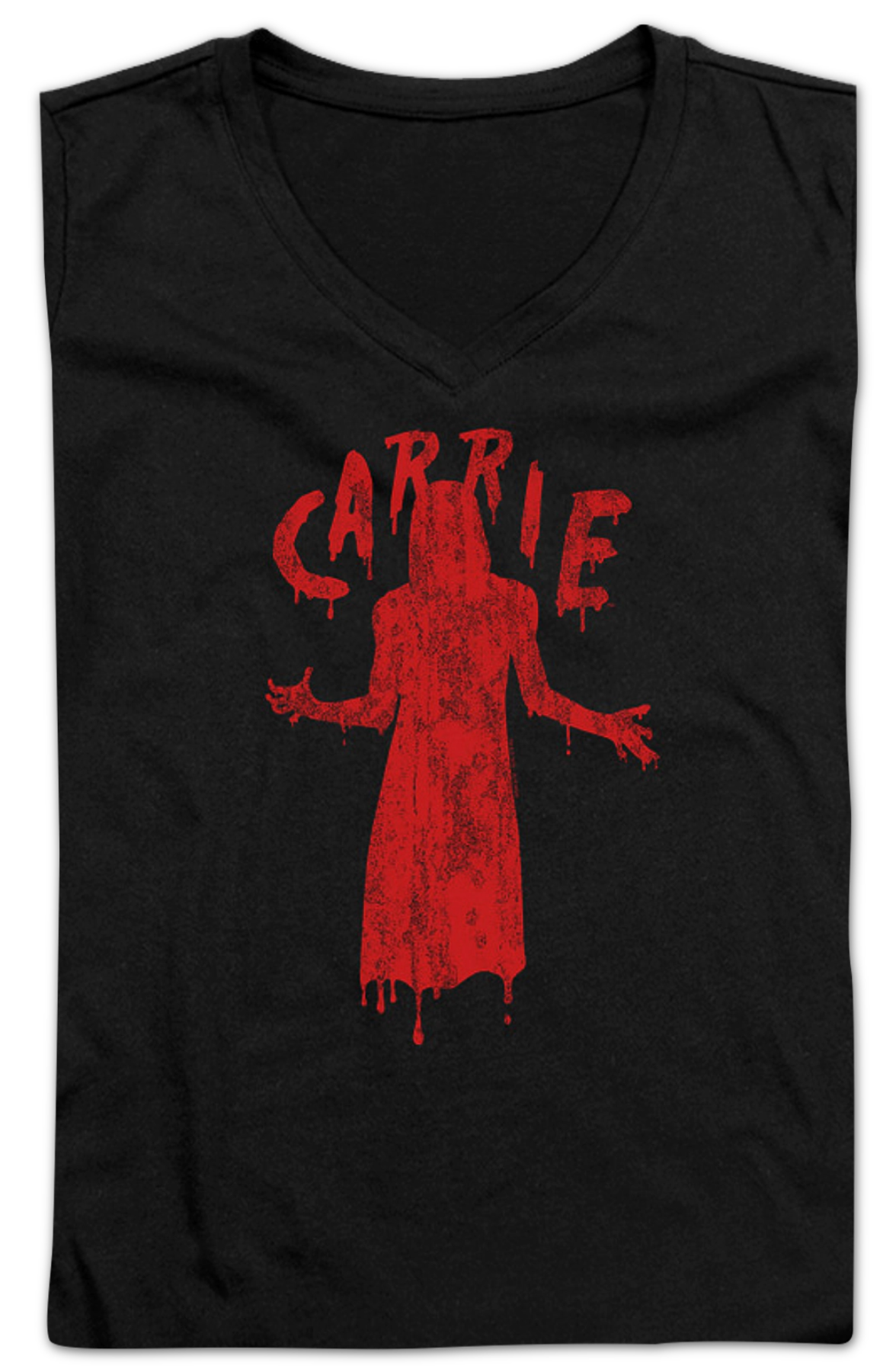 Ladies Dripping Blood Carrie V-Neck Shirt