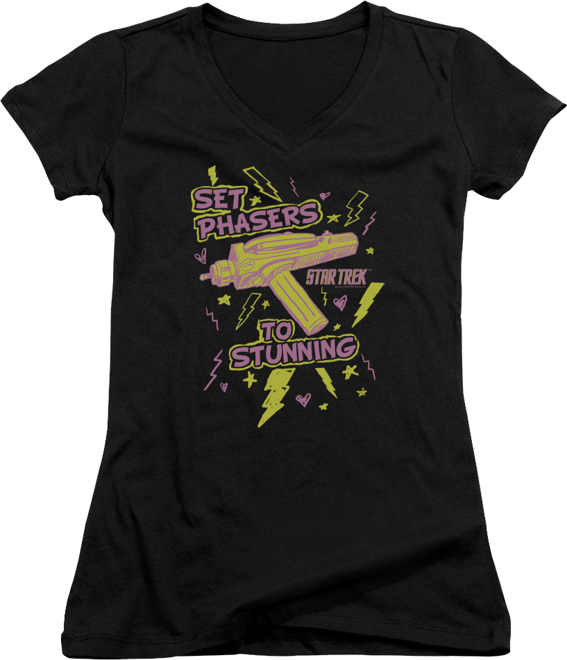 Ladies Set Phasers To Stunning Star Trek V-Neck Shirt