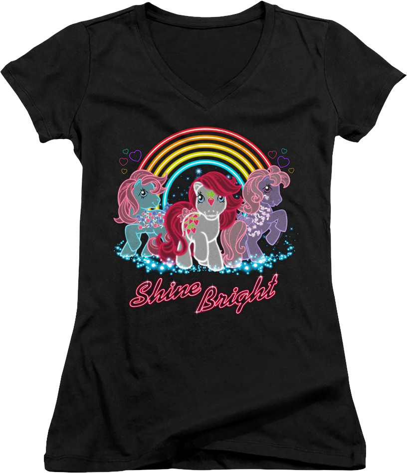 Ladies Shine Bright My Little Pony V-Neck Shirt