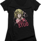 Ladies Tell Me About It Stud Grease V-Neck Shirt