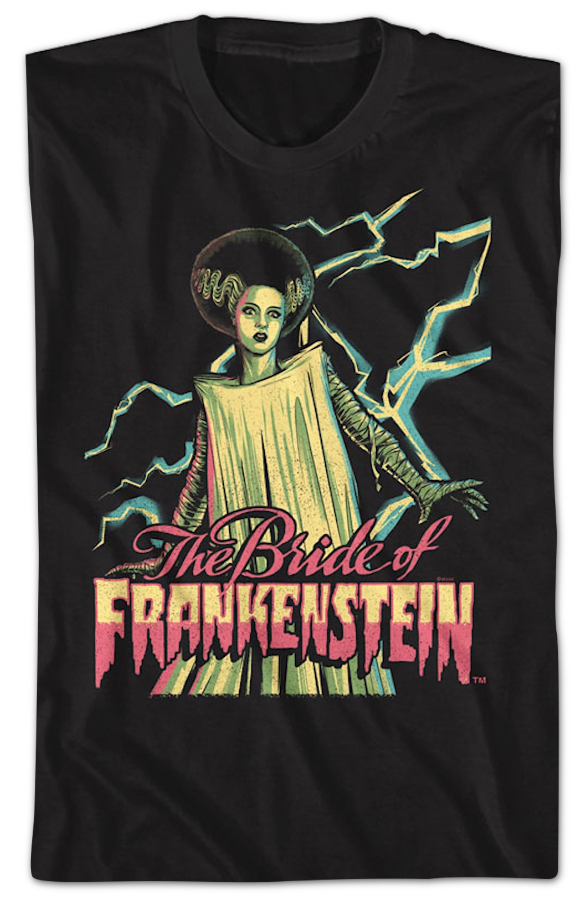 Lightning Bolts Bride Of Frankenstein T-Shirt