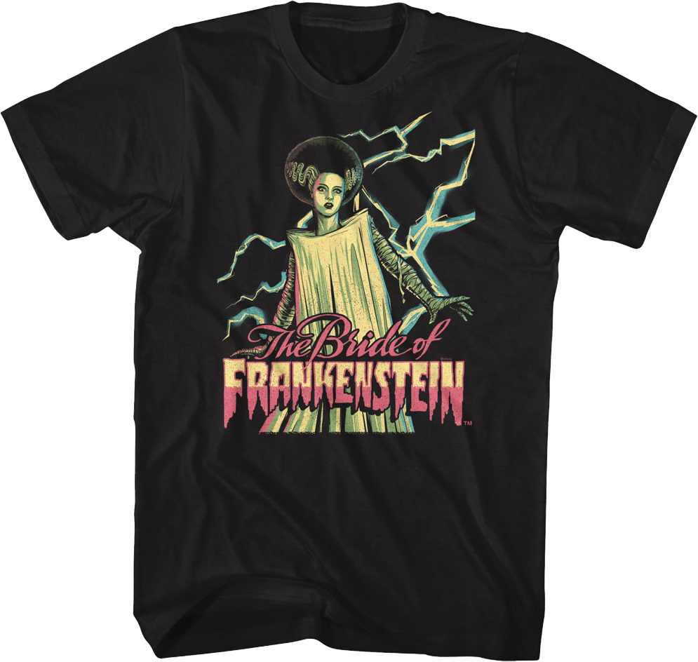 Lightning Bolts Bride Of Frankenstein T-Shirt