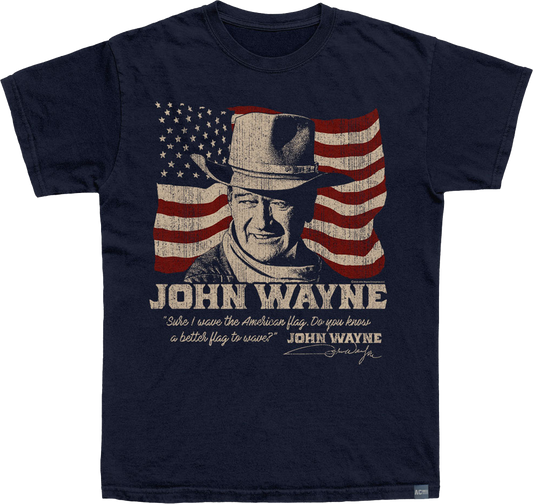 Made In USA John Wayne American Flag T-Shirt