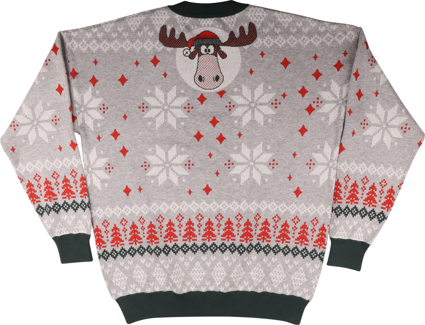 Moose Head With Santa Claus Hat Christmas Vacation Knitted Sweater