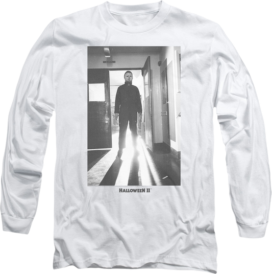 Michael Myers Black & White Photo Halloween II Long Sleeve Shirt