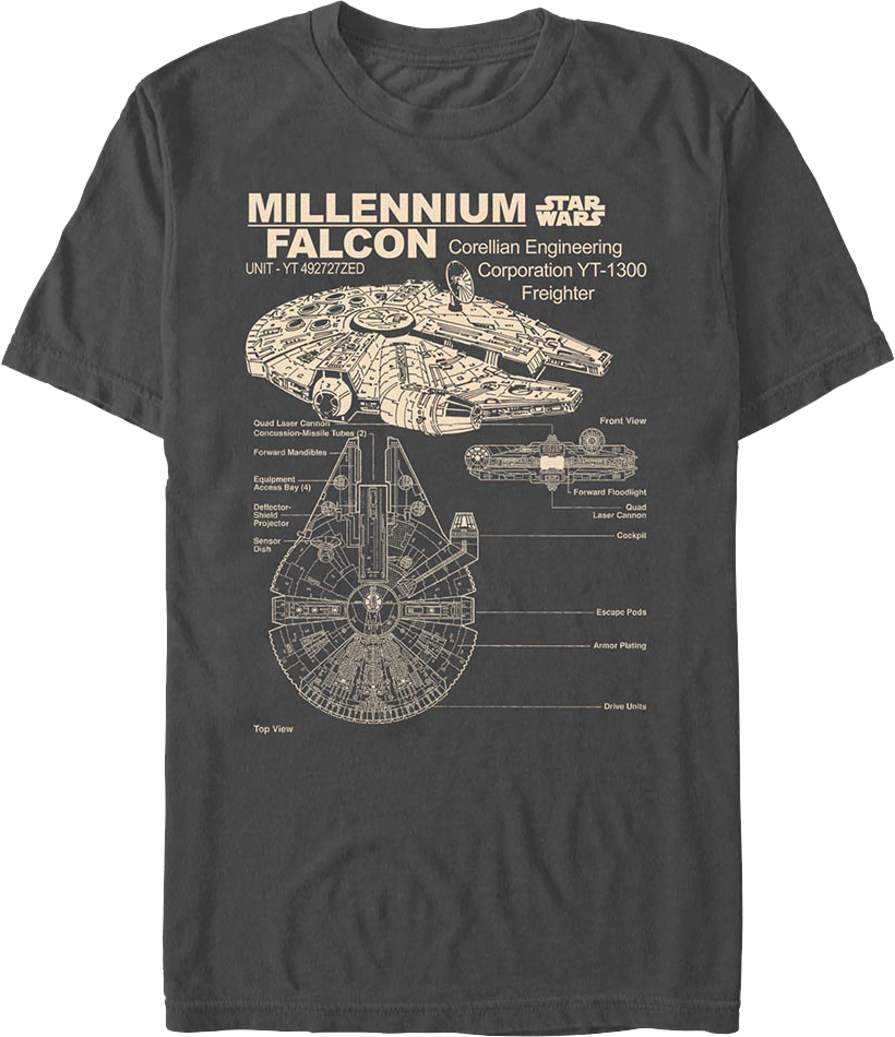 Millennium Falcon Views Star Wars T-Shirt