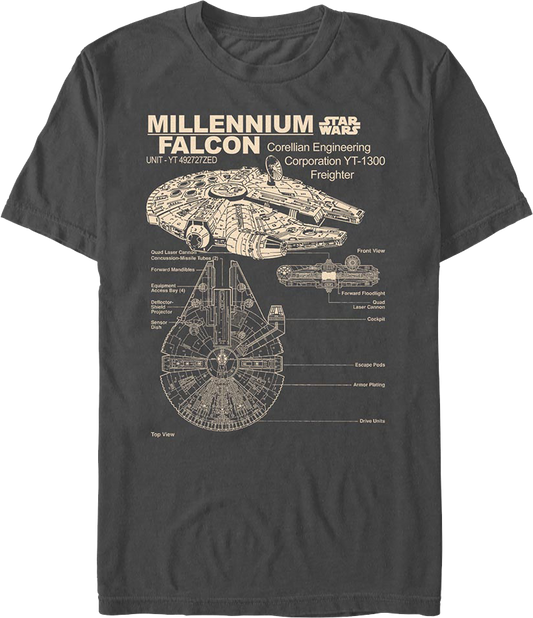 Millennium Falcon Views Star Wars T-Shirt