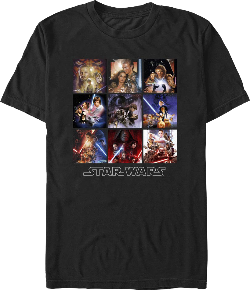 Skywalker Saga Movie Posters Star Wars T-Shirt