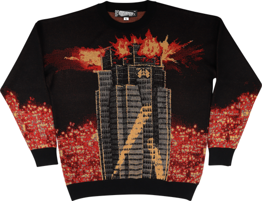 Nakatomi Plaza Explosion Die Hard Knitted Christmas Sweater