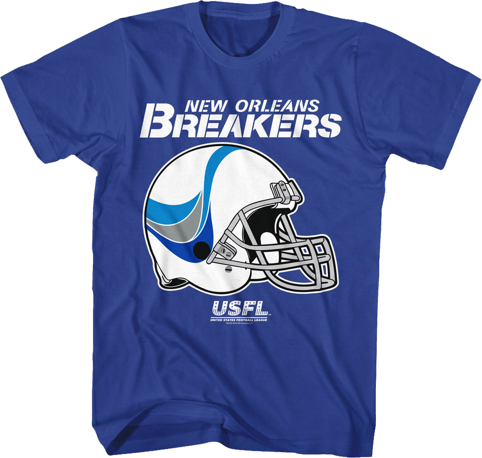 New Orleans Breakers Logo & Helmet USFL T-Shirt