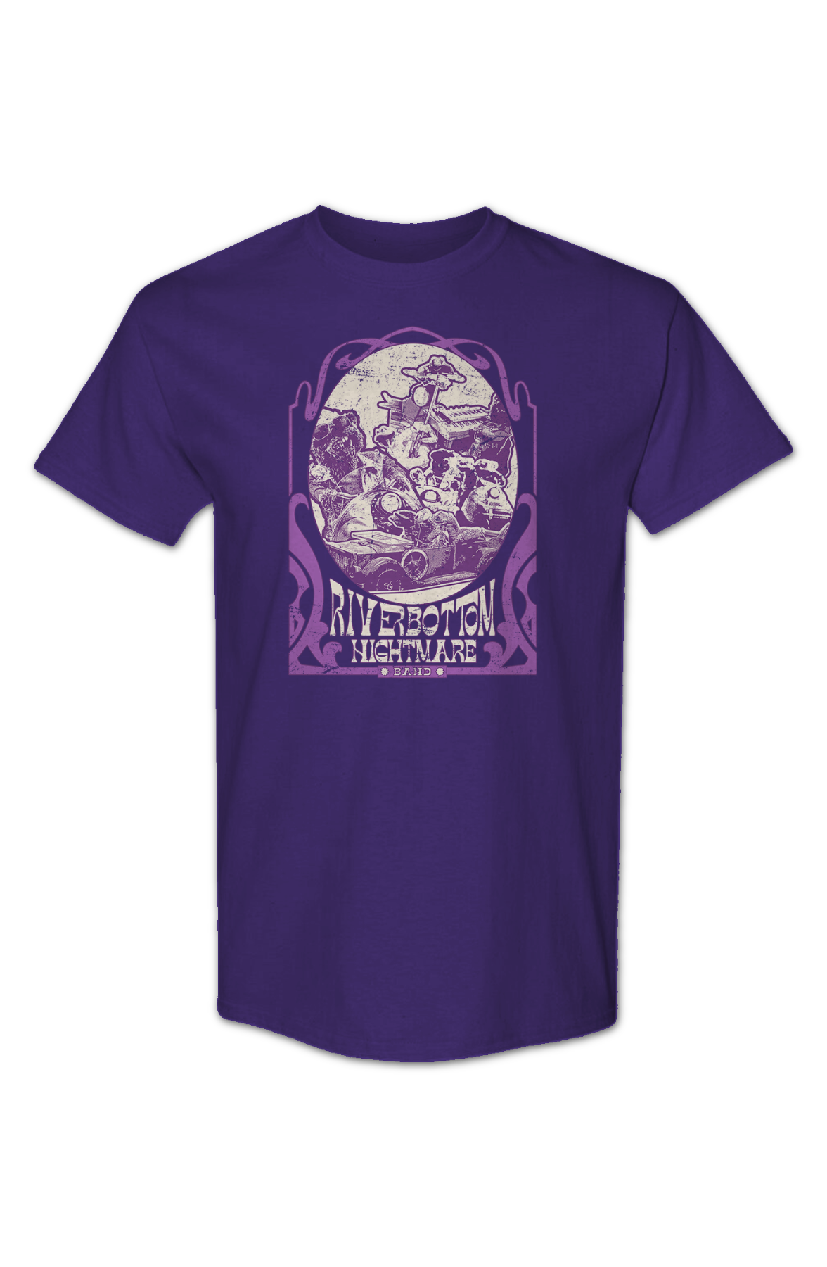 Purple Riverbottom Nightmare Band Emmet Otter T-Shirt