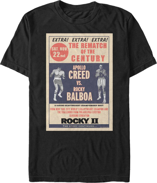 Rematch Of The Century Poster Rocky II T-Shirt