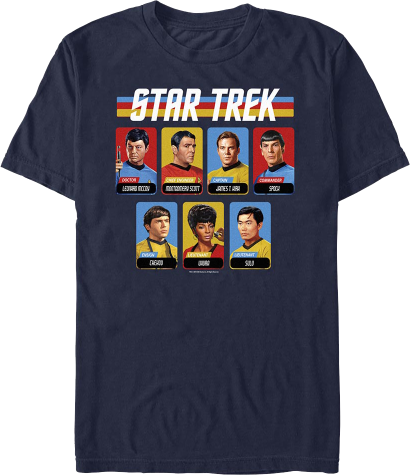 Retro Cast Table Star Trek T-Shirt