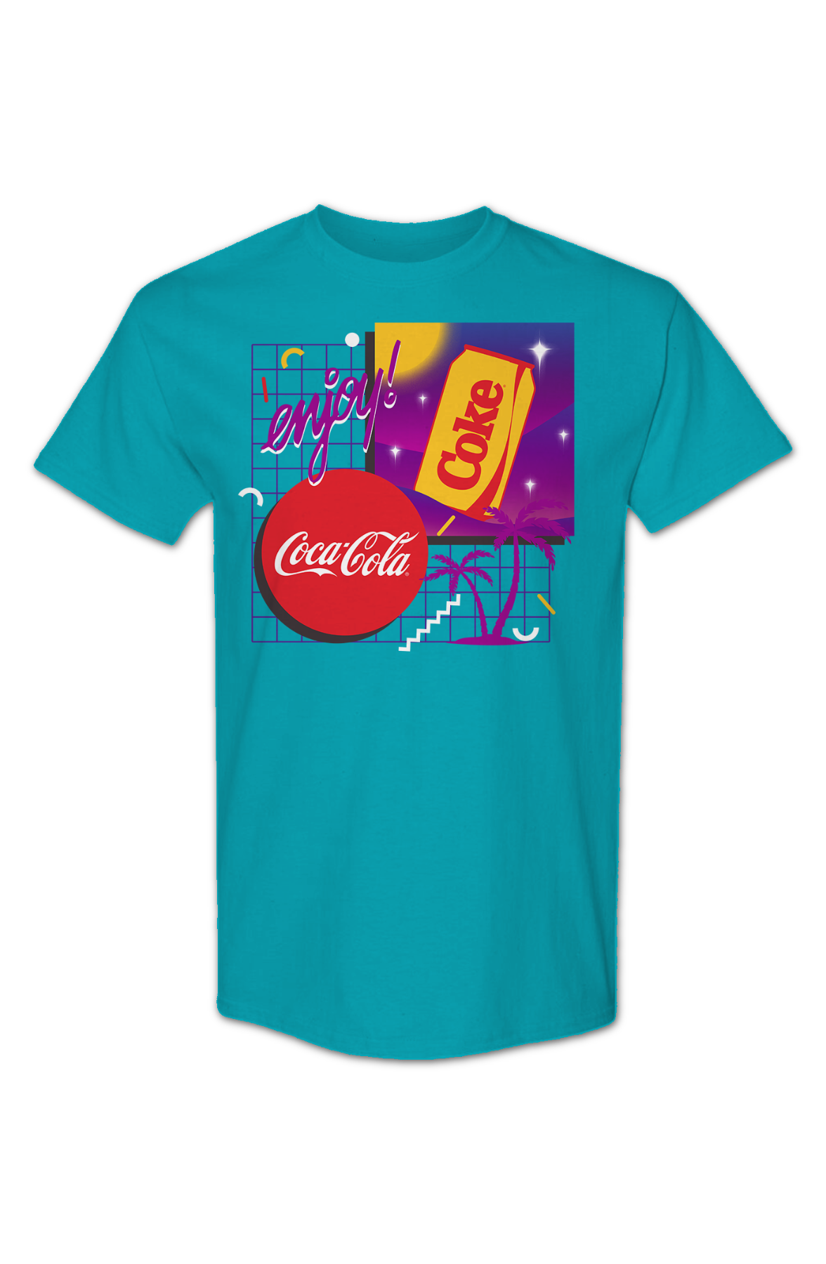 Retro Gridlines Enjoy Coca-Cola T-Shirt