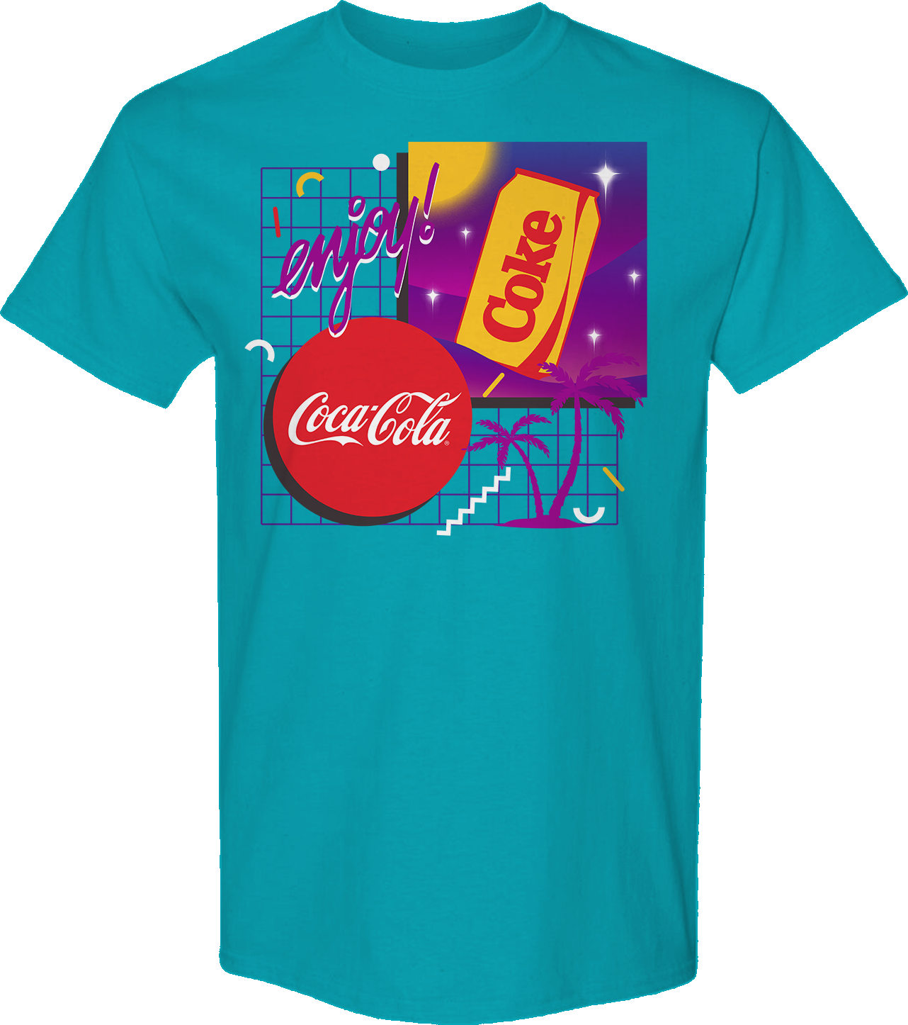 Retro Gridlines Enjoy Coca-Cola T-Shirt