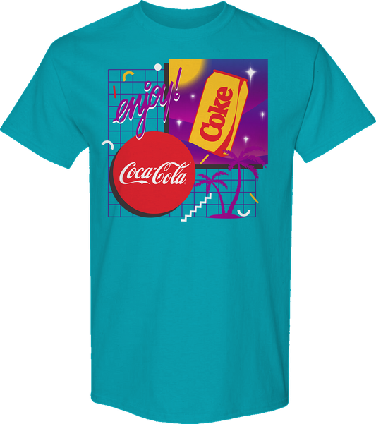 Retro Gridlines Enjoy Coca-Cola T-Shirt