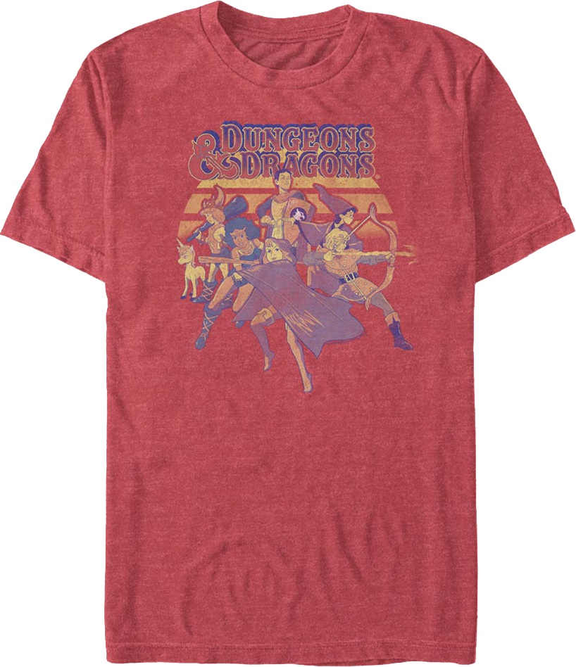 Retro Sunset Collage Dungeons & Dragons T-Shirt