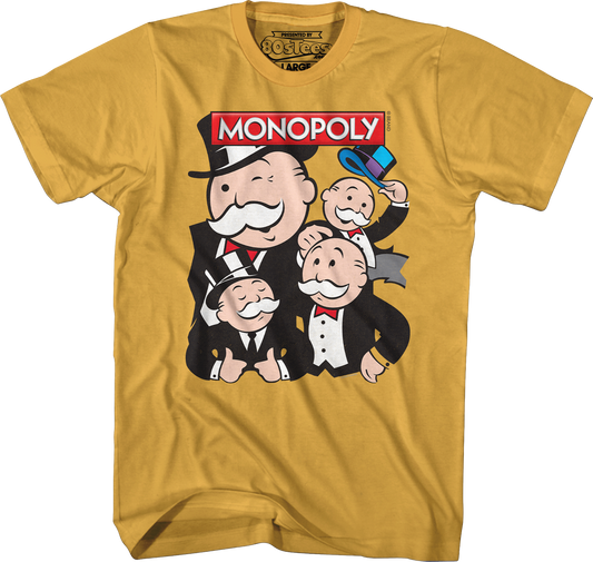 Unofficial Rich Uncle Pennybags Collage Monopoly T-Shirt