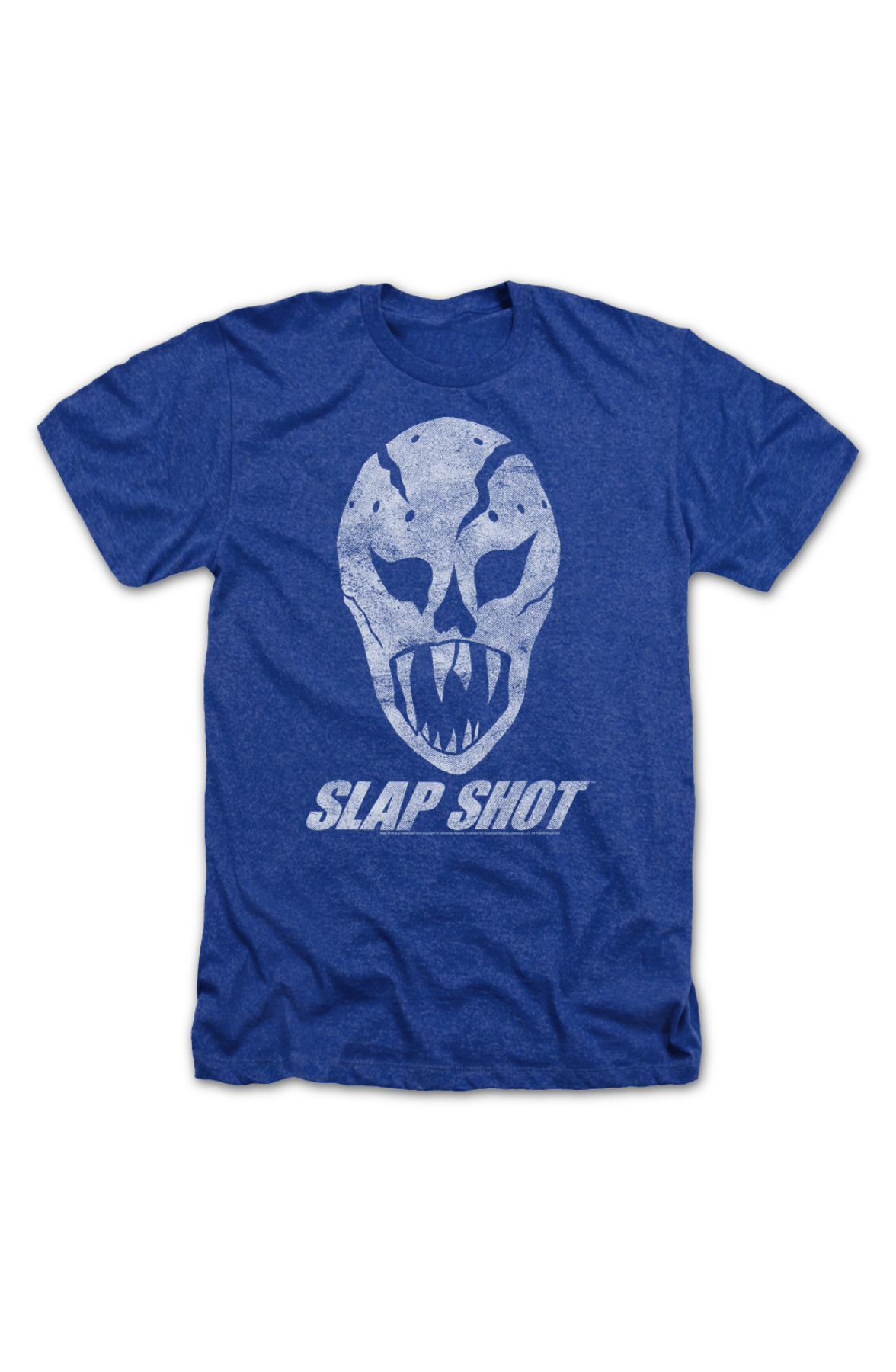 Royal Heather Goalie Mask Slap Shot T-Shirt