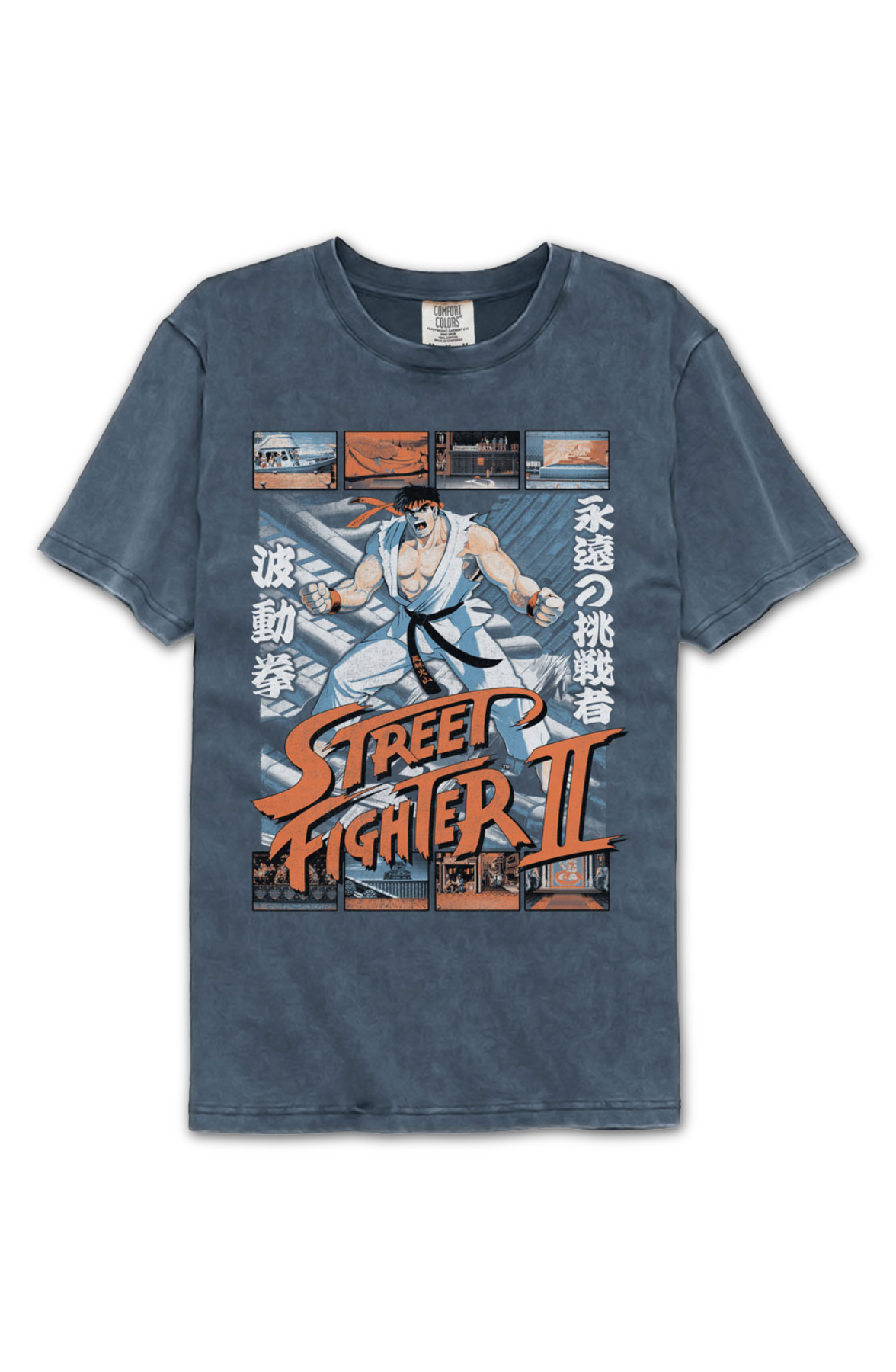 Ryu Fight Scenes Street Fighter II Comfort Colors Brand T-Shirt