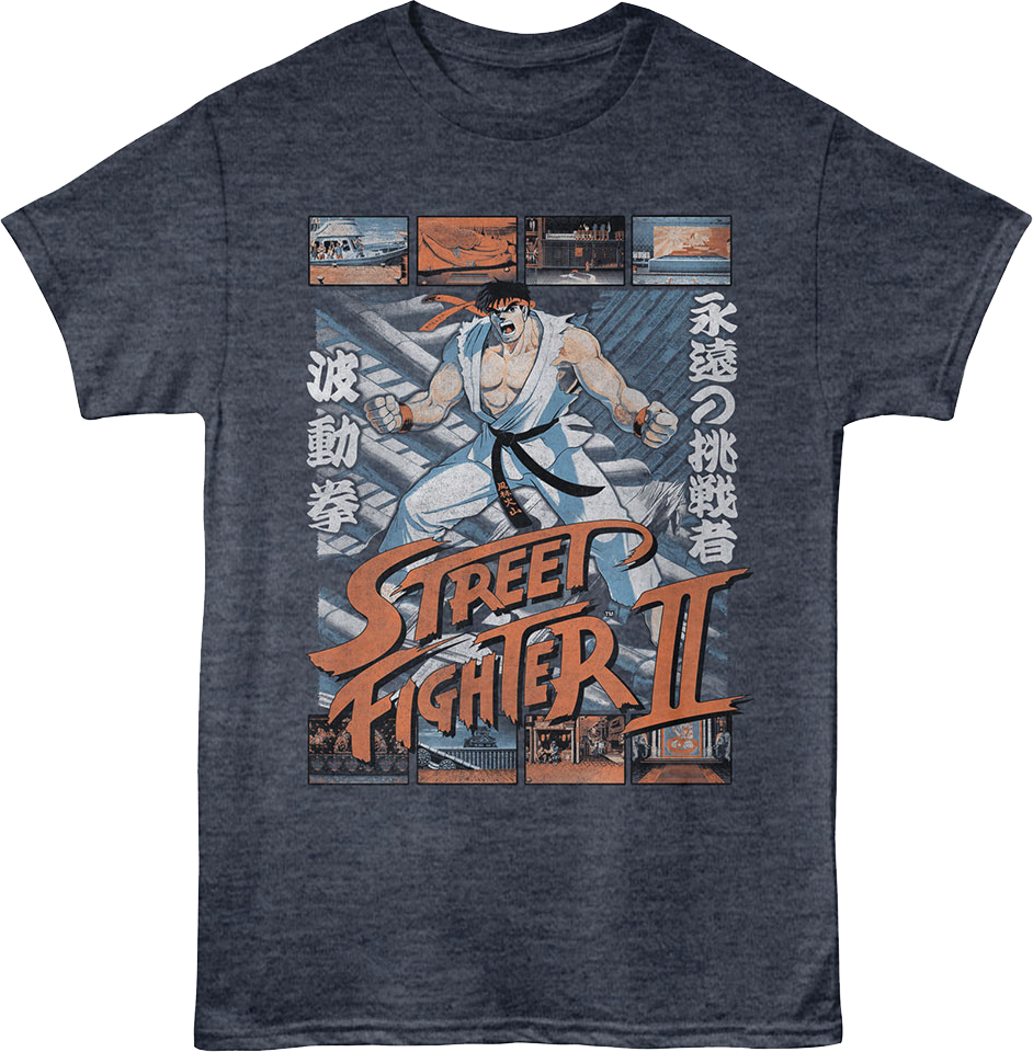 Ryu Fight Scenes Street Fighter II T-Shirt