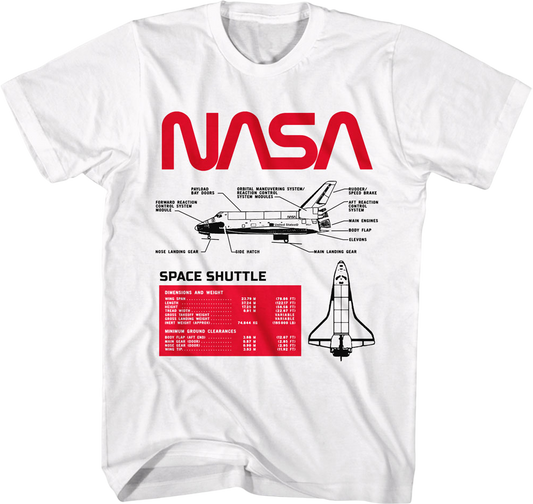 Space Shuttle Specifications NASA T-Shirt