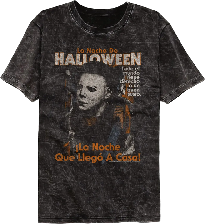 Spanish Poster Halloween Mineral Wash T-Shirt