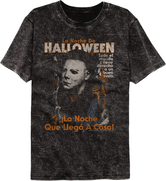 Spanish Poster Halloween Mineral Wash T-Shirt