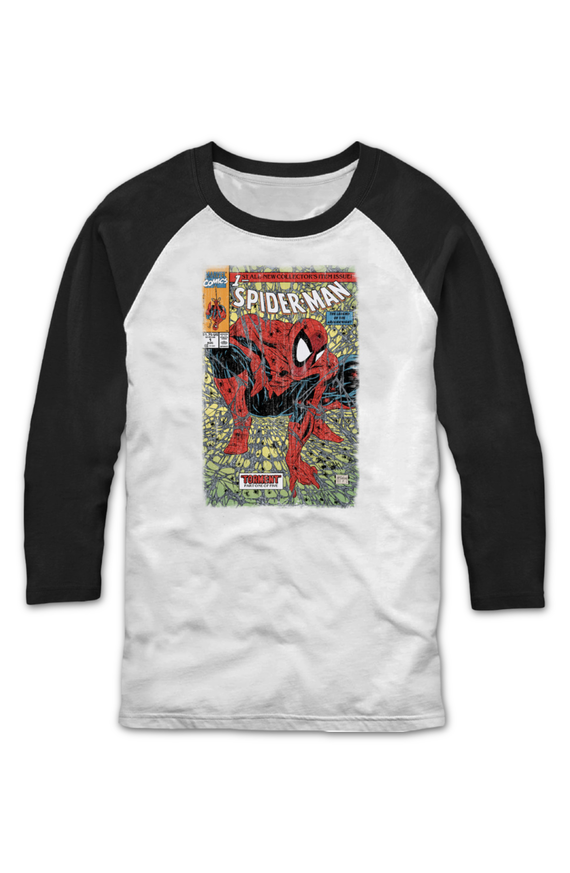 Spider-Man Torment Comic Cover Raglan Baseball Shirt